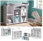 Vicco Wickelkommode Babykommode Wickeltisch Oskar Simple Wei&szlig; Kinder-Faltboxen