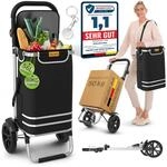 ELONEO Einkaufstrolley klappbar, Einkaufswagen mit K&uuml;hlfach, 3in1 Trolley, Shopping