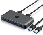 Primewire USB 3.2 Gen1 KVM Switch Umschalter - 4 Port Eingang - 2 Port Ausgang f&uuml;r 2