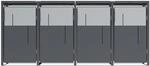 Westmann M&uuml;lltonnenbox Tonus 4 4 x 240L Anthrazit 80x265x116cm