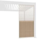 Weide Holzoptik Wand F&uuml;r Pergola Drehbare Lamellen Aluminium 3 Ma&szlig;e0.93 Meter