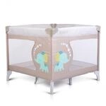 Reiselaufstall Giant, Laufstall klappbar, mit Matratze als Reisebett grau beige