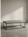 Couchtisch in Stein-Optik mit Metallbeinen, Modernes Design, Rechteckig, Gro&szlig;,...