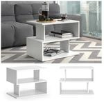 Vicco Couchtisch Sofatisch Beistelltisch Shelby Wei&szlig; Wohnzimmertisch Ablage Fach