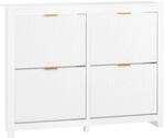 SoBuy Schuhschrank mit 4 T&uuml;ren Wei&szlig; 104x23x82cm Modern
