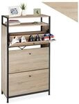 tectake&reg; Schuhschrank, Industrial Style, mit 3 Klappen, inklusive Kippschutz, 61 x