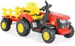 Moni Kinder Elektrotraktor Rancher mit Anh&auml;nger, Hupe, Licht, MP3, Fernbedienung rot