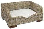 Tiersofa VILLA aus Rattangeflecht mit Einstieg und Liegekissen Naturmaterial