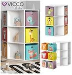 Vicco Kinderregal Eckregal Spielzeugablage Luigi Wei&szlig; Sitzbank Kinder-Faltboxen