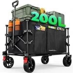HOMECALL Bollerwagen Handwagen 200L 200kg XXL-Volumen mit praktischer...