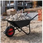 MAXCRAFT Schubkarre / Bauschubkarre Luftbereifung 250 kg 100 L Schwarz / Rot - Black