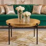 Couchtisch 63cm Aluminium Sofatisch Alu Orientalisch Metall Beistelltisch Rund