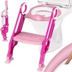 KIDIZ&reg; Kinder Toilettensitz Toilettentrainer mit Treppe und Griffe Faltbar