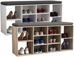 VCM Holz Schuhregal Ma&szlig;e ca. H. 50 x B. 104 x T. 30 cm Schuhkommode mit 10