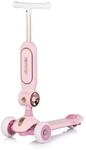Chipolino Kinderroller Bloomi 2 in 1 Laufrad Sitz PU-R&auml;der Lichteffekte Bremse rosa