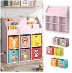 Vicco Kinderb&uuml;cherregal Luigi 107 x 114 cm, Rosa, Kinderzimmerregal, F&auml;cher,