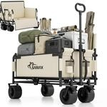 SAMAX Faltbarer Bollerwagen - 2in1 mit Bank - bis 200kg Offroad Festival Edition -