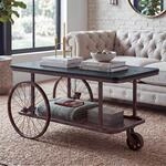 Couchtisch MCW-Q69, Beistelltisch Sofatisch, Reifen Industrial Retro Holz,