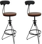 2er-Set Barhocker MCW-N18, Barstuhl, h&ouml;henverstellbar drehbar Fu&szlig;ablage, Industrial