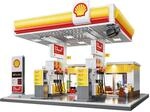 JAMARA-402857 CaDA Shell Tankstelle mit Shop und Waschanlage 1:30 Bricks