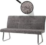 Sitzbank MCW-G55, Esszimmerbank Bank, Edelstahl geb&uuml;rstet Stoff/Textil Chenille,
