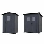 GFP Primeyard Ger&auml;tehaus LARA aus Kunststoff Gartenhaus Ger&auml;teschuppen, anthrazit