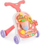 Moni Lauflernwagen 2 in 1 Korb, Musikfunktion, Spieltisch, B&auml;lle, Spielcenter rosa