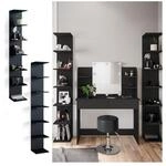 Vicco Wandregal Standregal B&uuml;cherregal Paolo 2er Set Schwarz 7 Ablagen...
