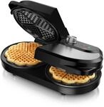 Arendo, Waffeleisen doppelt f&uuml;r 2 Herzwaffeln, 1400 W, Temperaturregler,