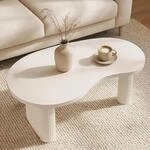 Couchtisch MCW-O29, Beistelltisch Sofatisch, organische Form Melamin Holz,