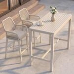 Set Bartisch + 2x Barhocker MCW-P91, Barstuhl Stehtisch, Outdoor Sitzpolster