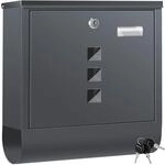 KESSER&reg; Briefkasten Edelstahl mit Zeitungsfach Namensschild , Sichtfenster,