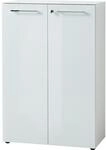 Aktenschrank "Muenchen" Glasfront Soft-Close Abschlie&szlig;bar, Wei&szlig; 80x37x120cm