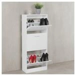 KADIMA DESIGN Schuhschrank 3 F&auml;cher - 18 Paar Schuhe, Wei&szlig;es Design, Integrierte