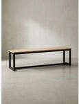 Esszimmerbank Massivholz Metall Loft-Stil ohne Lehne, Akazie 160x40x45 cm