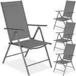 tectake&reg; Gartenstuhl, klappbar, 8-fach verstellbare R&uuml;ckenlehne, 54,5 x 65 x 107,5