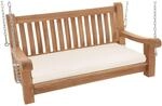 CLP Schaukelbank wetterfest Joyce mit Sitzkissen, robust massiv Teakholz, mit