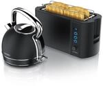 Arendo Fr&uuml;hst&uuml;cks-Set Edelstahl Wasserkocher 1,7l, 4-Scheiben Langschlitz...