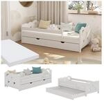 VitaliSpa Kinderbett Einzelbett Juniorbett Jessica Wei&szlig; 160x80 cm Matratze modern