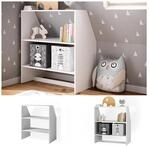 Vicco Dachschr&auml;genregal B&uuml;cherregal Kinderregal Wei&szlig; Standregal Wandregal Regal