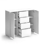 VICCO Sideboard LEON Kommode Schrank Wei&szlig; Fernsehschrank TV Anrichte Highboard