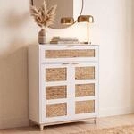 Kommode MCW-P54, Schrank Sideboard Highboard, MDF Melamin Wasserhyazinthefront