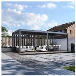 Weide Pergola Sichtschutzwand 3,6 M Mit Verstellbaren Lamellen Anthrazit3.6 Meter