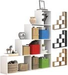 VCM Holz Stand Treppenregal Stufenregal Standregal Raumteiler B&uuml;cherregal Dubila L