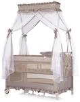 Chipolino Reisebett Palace, Baldachin Moskitonetz zwei Ebenen Wickelauflage beige