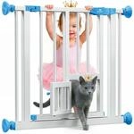 KIDIZ&reg; Absperrgitter zum Klemmen mit Katzenklappe, T&uuml;rschutzgitter, Autoclose