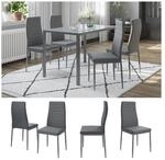 Vicco Esszimmerstuhl "Grand Metall" Grau, 42,5 x 96 x 48 cm, 4-teilig, Hochlehner,