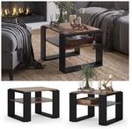 Vicco Couchtisch Helm Antikholz-Optik Schwarz 65,6 x 46,2 cm mit Ablage