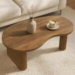 Couchtisch MCW-O29, Beistelltisch Sofatisch, organische Form Melamin Holz,