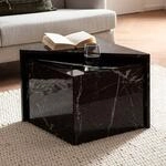 Couchtisch FineBuy Sofatisch MONOBLOC 2er Set Hochglanz Marmor Optik Dreieckig